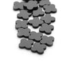 Natural Black Onyx flat back cutting Four Leaf Clover