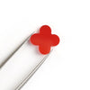 Natural Red Onyx Heavy Zircon Flat Back Cut Four Leaf Clover