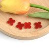 Natural Red Onyx Heavy Zircon Flat Back Cut Four Leaf Clover