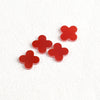 Natural Red Onyx Heavy Zircon Flat Back Cut Four Leaf Clover