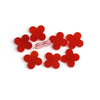 Natural Red Onyx Heavy Zircon Flat Back Cut Four Leaf Clover