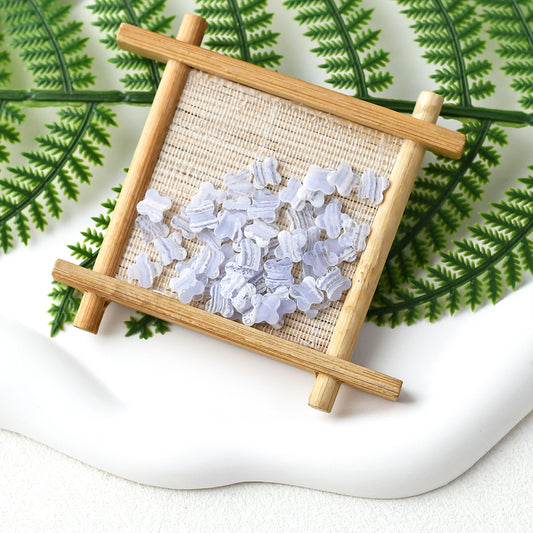 Natural Blue Lace Agate Loose Gemstones Four Leaf Clover